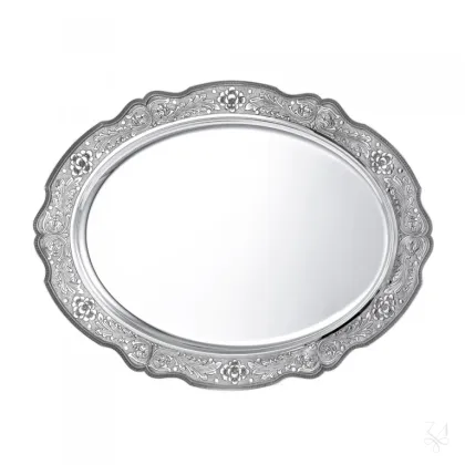 Zdjęcie Owalna srebrna taca o wyjątkowym zdobieniu - Zaramella Argenti