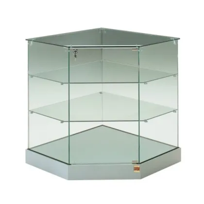 Picture Exclusive corner counter with a tempered glass display case