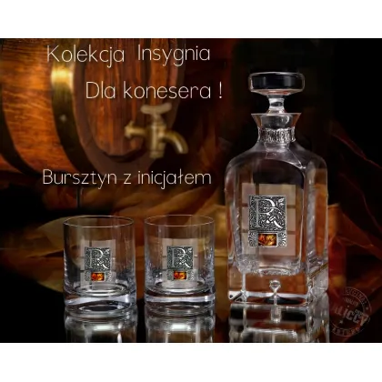 Zdjęcie Karafka i szklanki do whisky z bursztynem Legend - Insygnia