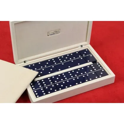 Zdjęcie Ręcznie wykonany pojemnik na płytki domino z akrylowymi kamieniami - 31,5x21,5x6 cm