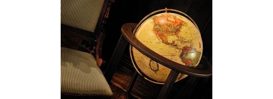 picture 3 Nova Rico Cross Antique 50 cm Illuminated Floor Standing Globe
