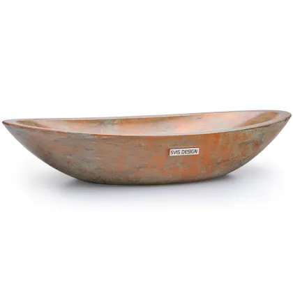 Zdjęcie Luksusowa umywalka 60 cm ORION BASIC – SMOKED METAL, zielony i miedziany, lakier półmatowy