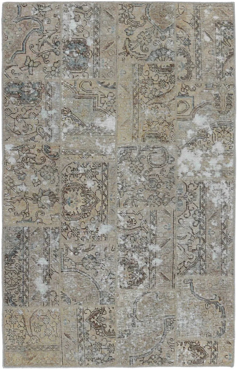 obrazek 1 Subtelny niebieski dywan perski - PATCHWORK MOSAIC 1009