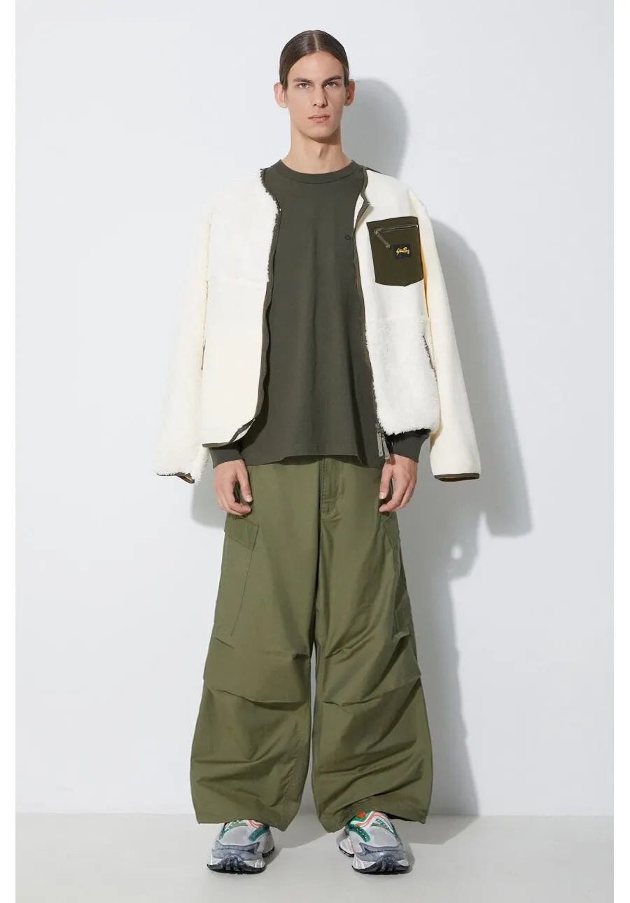obrazek 1 Stan Ray bluza PATCHWORK FLEECE CARDIGAIN męska kolor beżowy wzorzysta AW2319827
