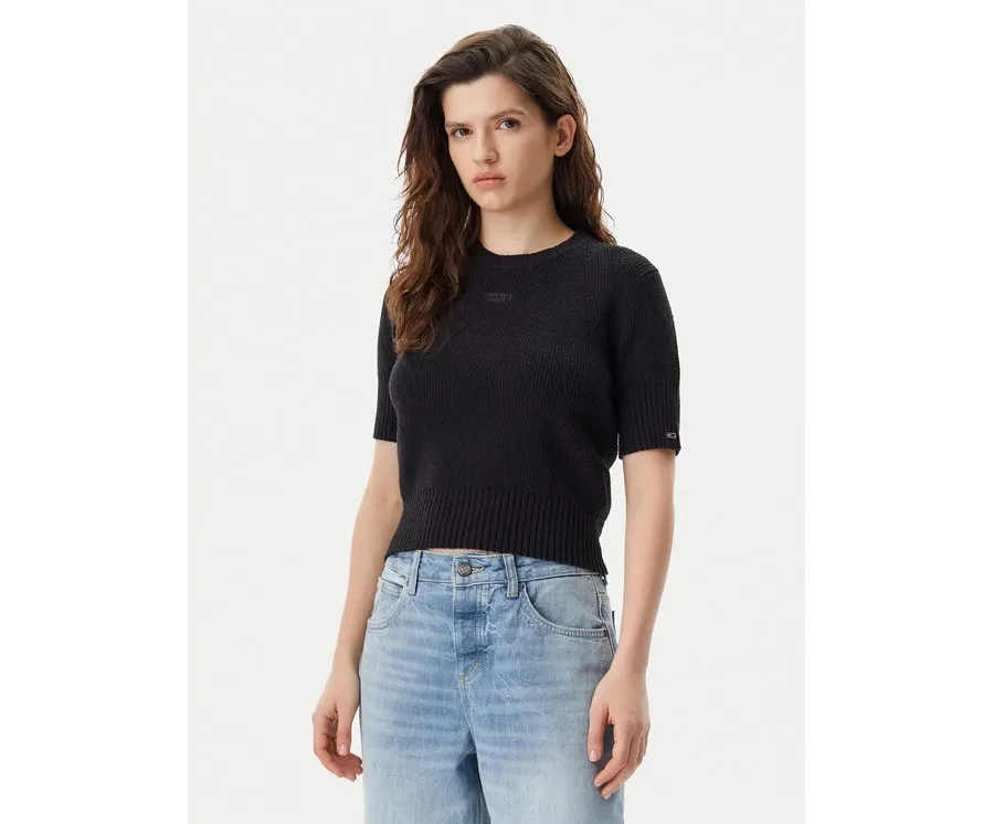 obrazek 1 Tommy Jeans Sweter DW0DW20380 Czarny Regular Fit