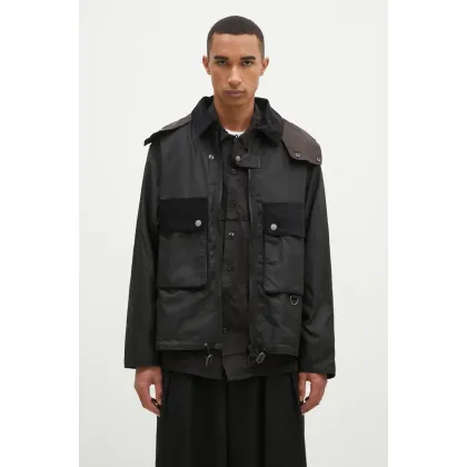 Zdjęcie Barbour kurtka bawełniana Re-Engineered Spey Wax Jacket kolor czarny przejściowa MWX2341
