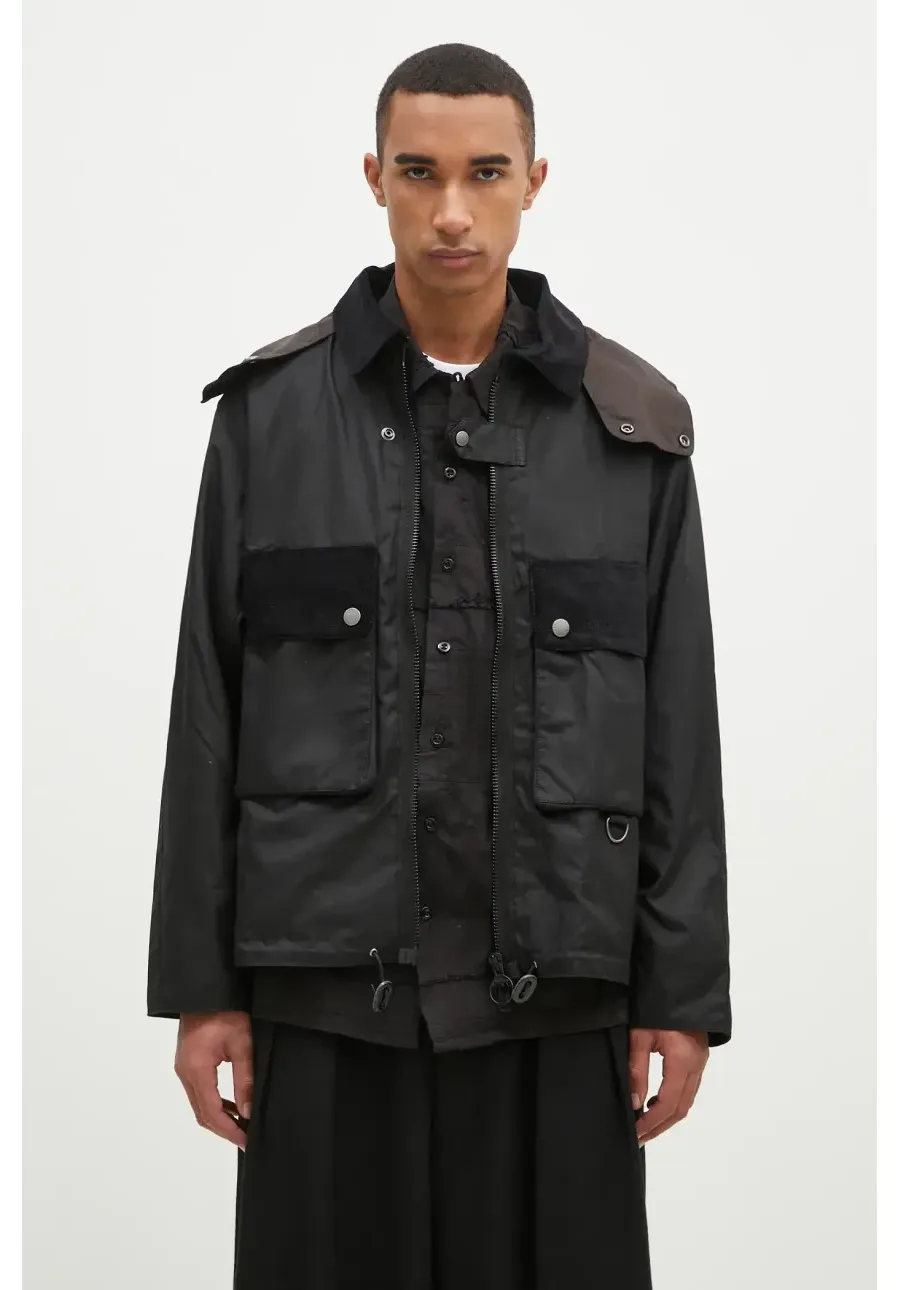 obrazek 1 Barbour kurtka bawełniana Re-Engineered Spey Wax Jacket kolor czarny przejściowa MWX2341