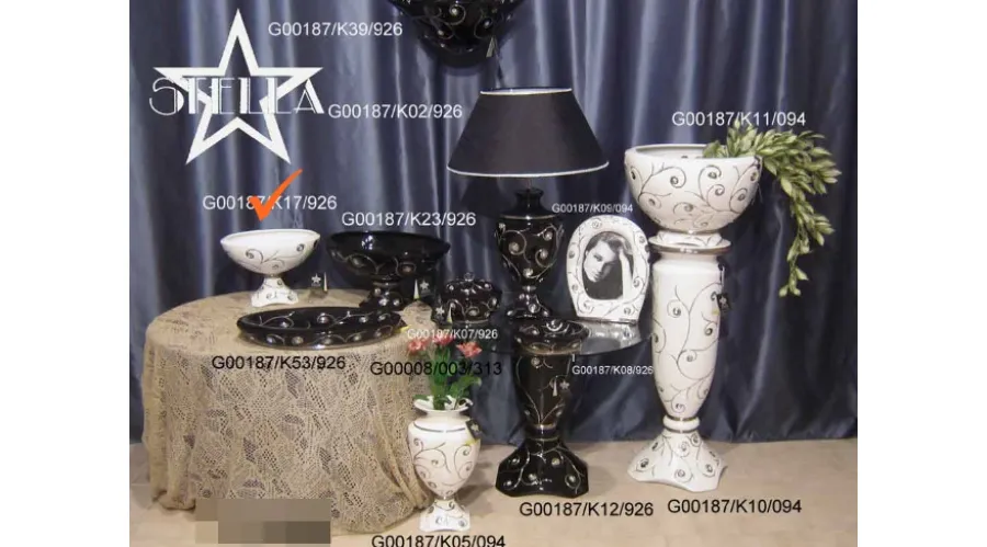 obrazek 1 Luksusowa biała miska wykonana z ceramiki zdobiona platyną