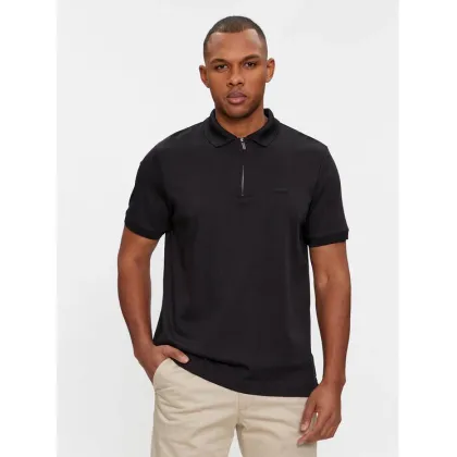 Zdjęcie Calvin Klein Polo Smooth Cotton Welt Zip Polo K10K112754 Czarny Regular Fit