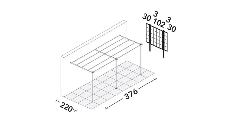 obrazek 4 Piękna stylowa przyścienna pergola Solaire 376×220 cm