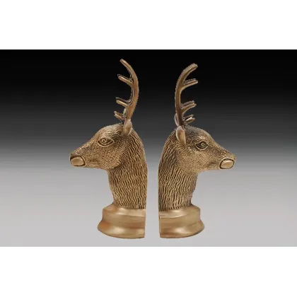 Zdjęcie Unikalna podpórka do książek z brązu - Jelenie