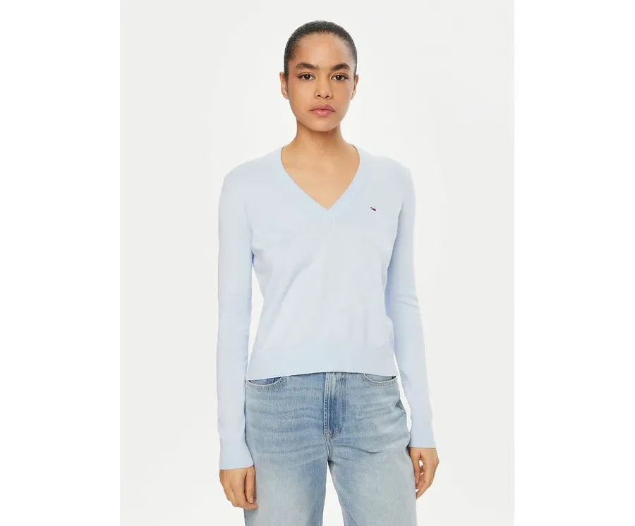 obrazek 1 Tommy Jeans Sweter Essential DW0DW19888 Błękitny Regular Fit