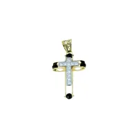Zdjęcie Złoty włoski krzyż dwupłytowy wym.28x18mm.
