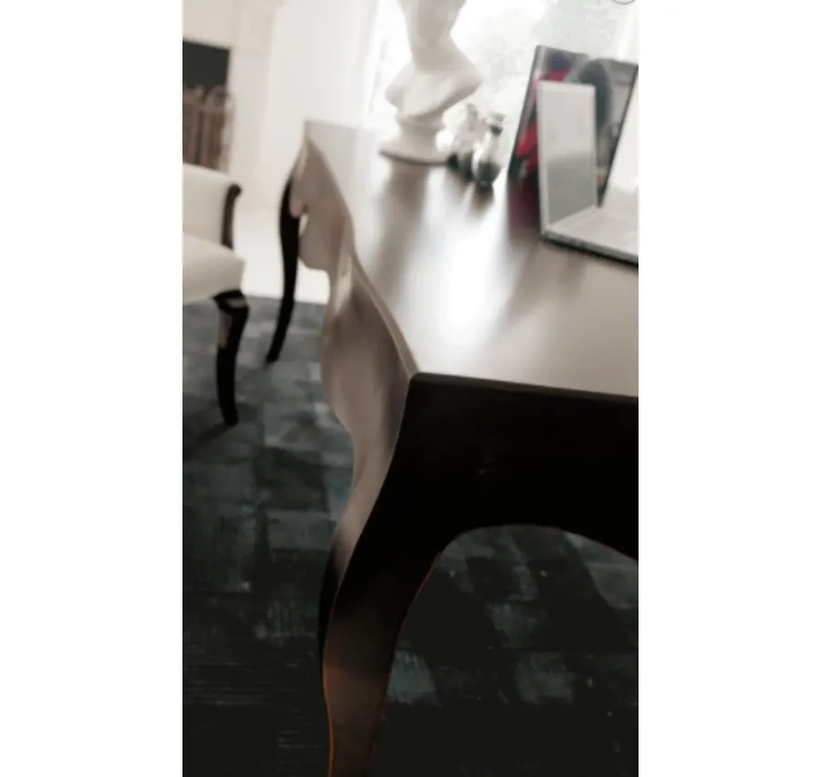 obrazek 2 Rozkładany drewniany stół z wykończeniem i strukturą w stylu vintage 160/210x90cm - Avenanti