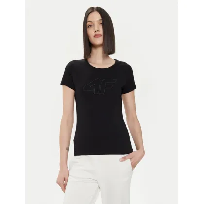 Zdjęcie 4F T-Shirt 4FWSS24TTSHF1163 Czarny Slim Fit