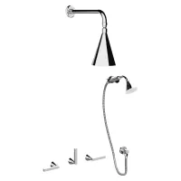 Zdjęcie Zestaw prysznicowy z dewiatorem, deszczownicą i dupleksem