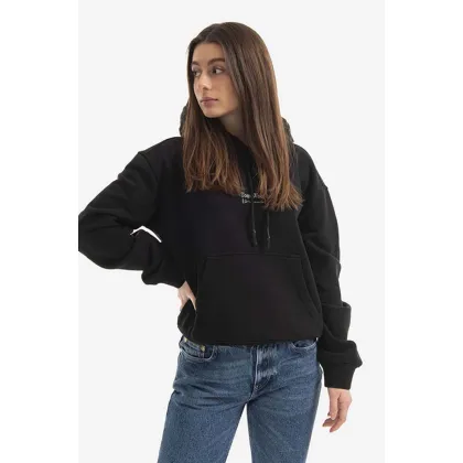 Zdjęcie Tom Wood bluza bawełniana Eden damska kolor czarny z kapturem z nadrukiem 22191.975-BLACK