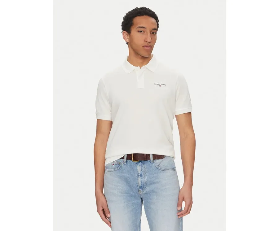 obrazek 1 Tommy Jeans Polo Linear DM0DM20914 Biały Regular Fit