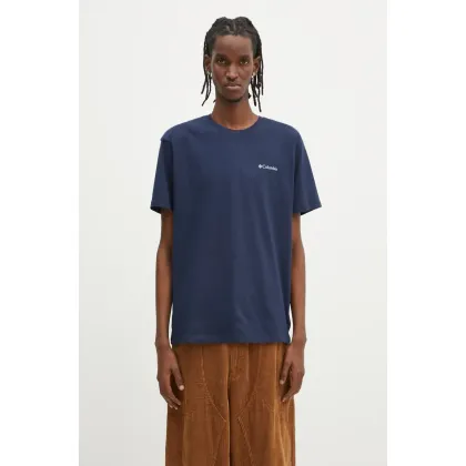 Zdjęcie Columbia t-shirt bawełniany North Cascades męski kolor granatowy z nadrukiem 1834041.