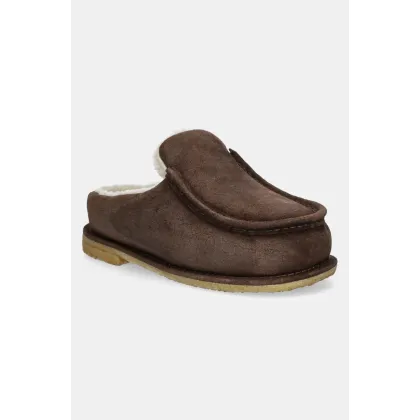 Zdjęcie JW Anderson kapcie zamszowe Mule kolor brązowy ANW43230A