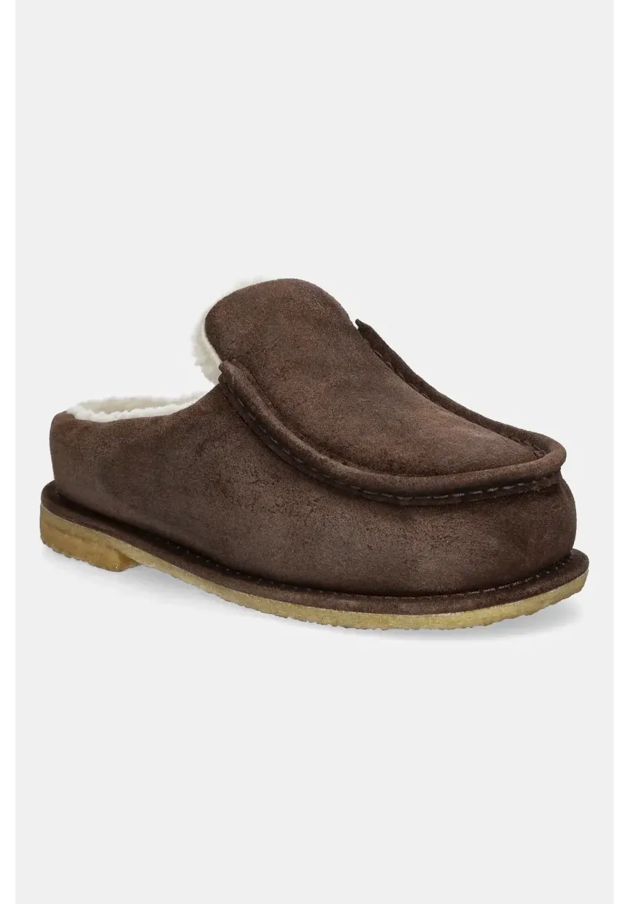 obrazek 1 JW Anderson kapcie zamszowe Mule kolor brązowy ANW43230A