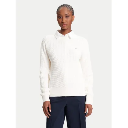 Zdjęcie Tommy Hilfiger Sweter Fine WW0WW44993 Écru Regular Fit