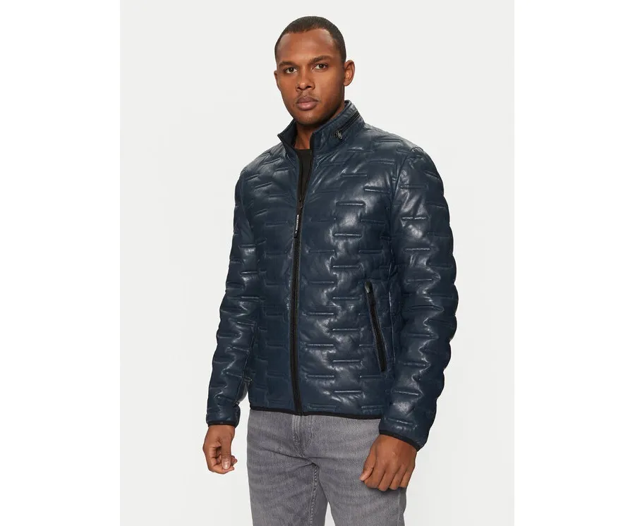 obrazek 1 Milestone Kurtka skórzana Aversa 99101960080 Granatowy Regular Fit