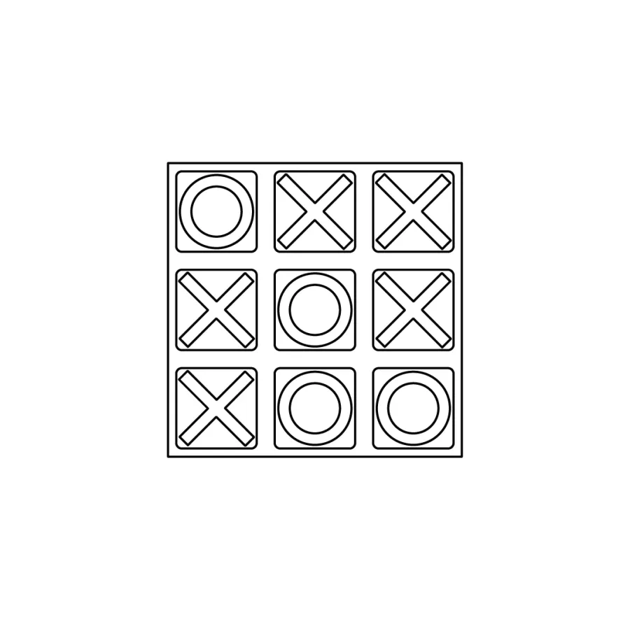 obrazek 2 Gra w kółko i krzyżyk 24x24xH1 cm z szarą planszą