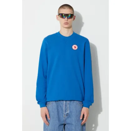 Zdjęcie Fjallraven bluza bawełniana 1960 Logo Badge Sweater męska kolor niebieski gładka F87163