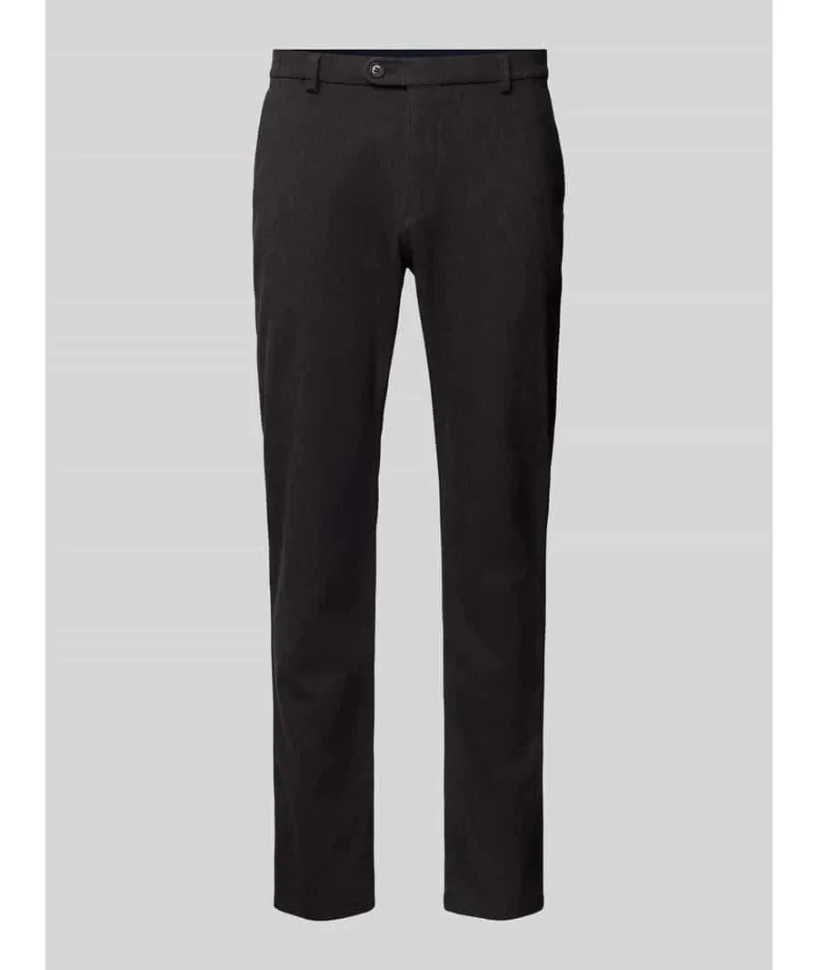 obrazek 1 Spodnie materiałowe o kroju modern fit z wpuszczanymi kieszeniami w stylu francuskim