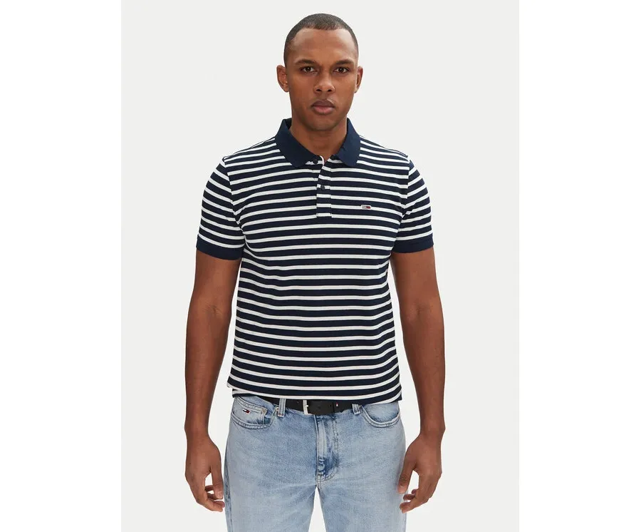 obrazek 1 Tommy Jeans Polo DM0DM20676 Granatowy Slim Fit