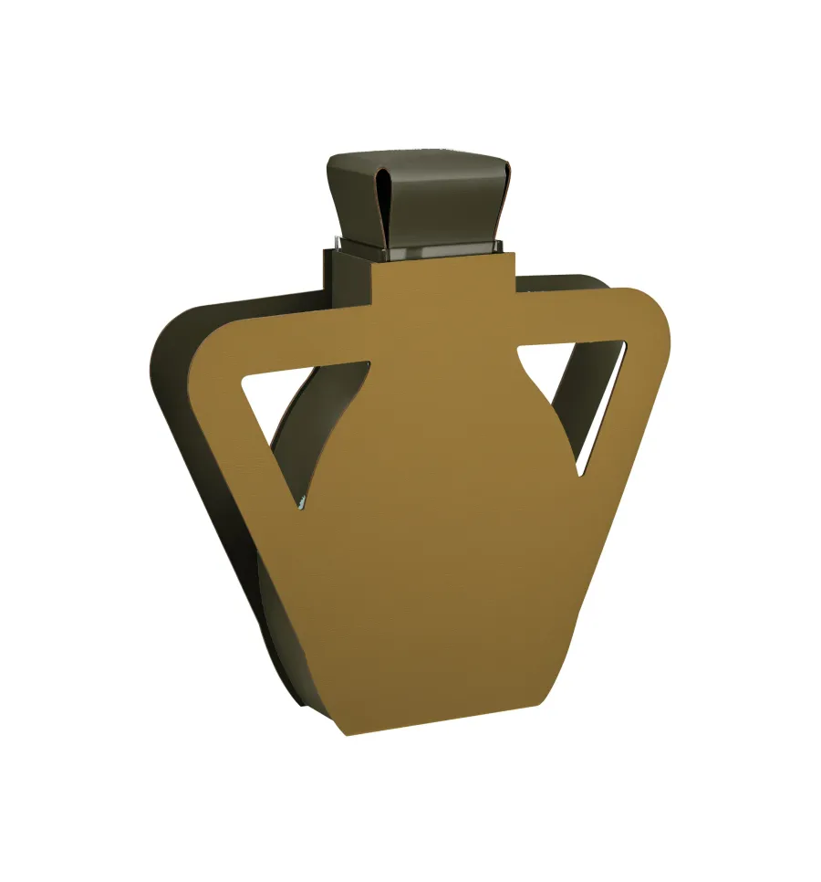 obrazek 1 Oryginalny skórzany wazon Otto 9x41xH44 cm w kolorze musztardowym