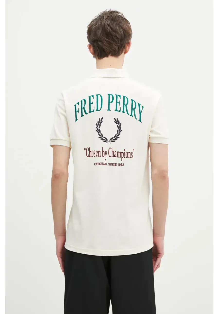 obrazek 1 Fred Perry polo bawełniane kolor beżowy z aplikacją M9834.560
