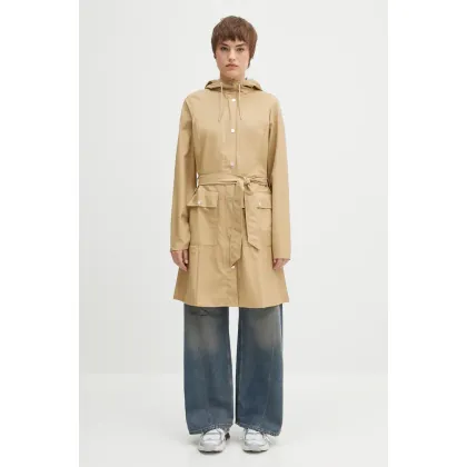 Zdjęcie Rains płaszcz przeciwdeszczowy Curve Jacket 18130 damski kolor beżowy przejściowy 18130.24-24Sand