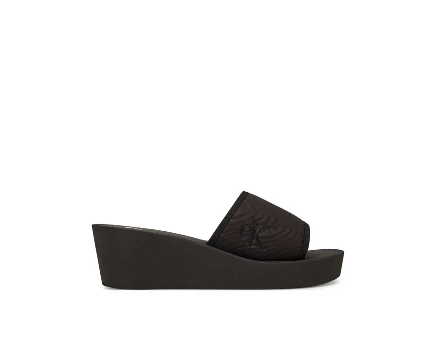 obrazek 1 Calvin Klein Jeans Klapki Beach Wedge Slide Canvas YW0YW01725 Czarny