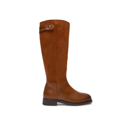 Zdjęcie Tommy Hilfiger Oficerki Th Stud Leather Mix Long Boot FW0FW08341 Brązowy