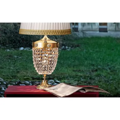 Zdjęcie Lampka nocna z kryształami w złotym kolorze - Luxury Products