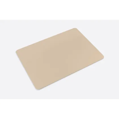 Picture Luxurious rectangular table mat made of the highest quality leather in cappuccino beige and white - for the office