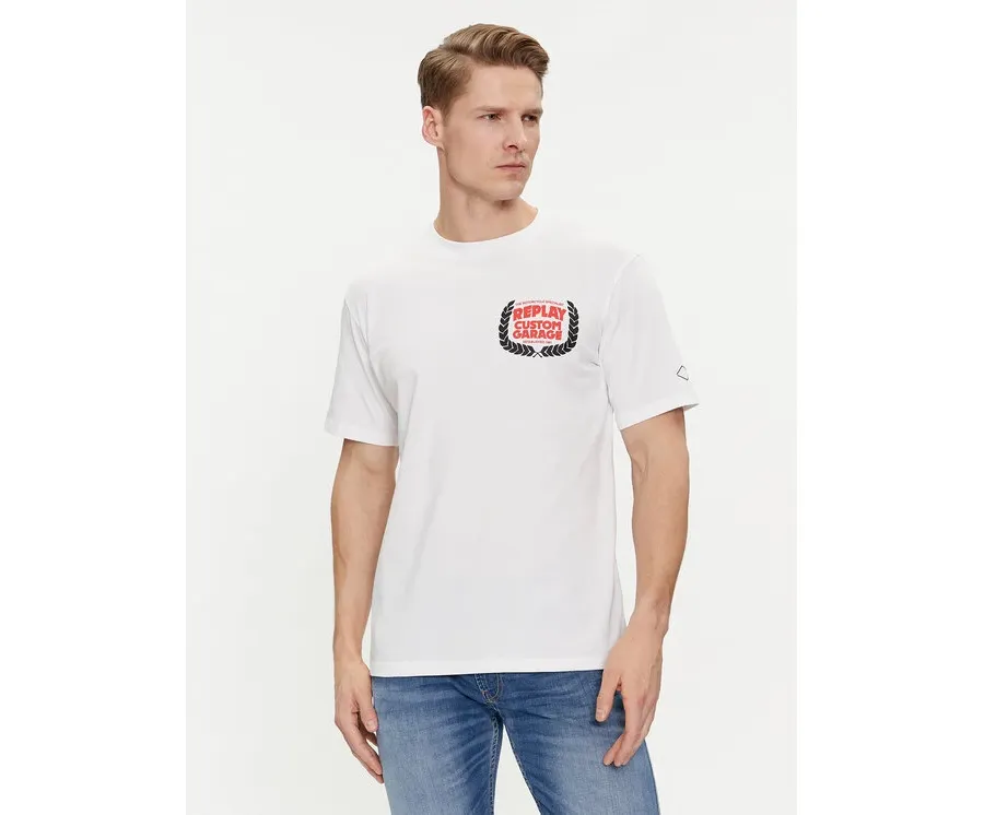 obrazek 1 Replay T-Shirt M6765.000.22662 Biały Regular Fit REPLAY