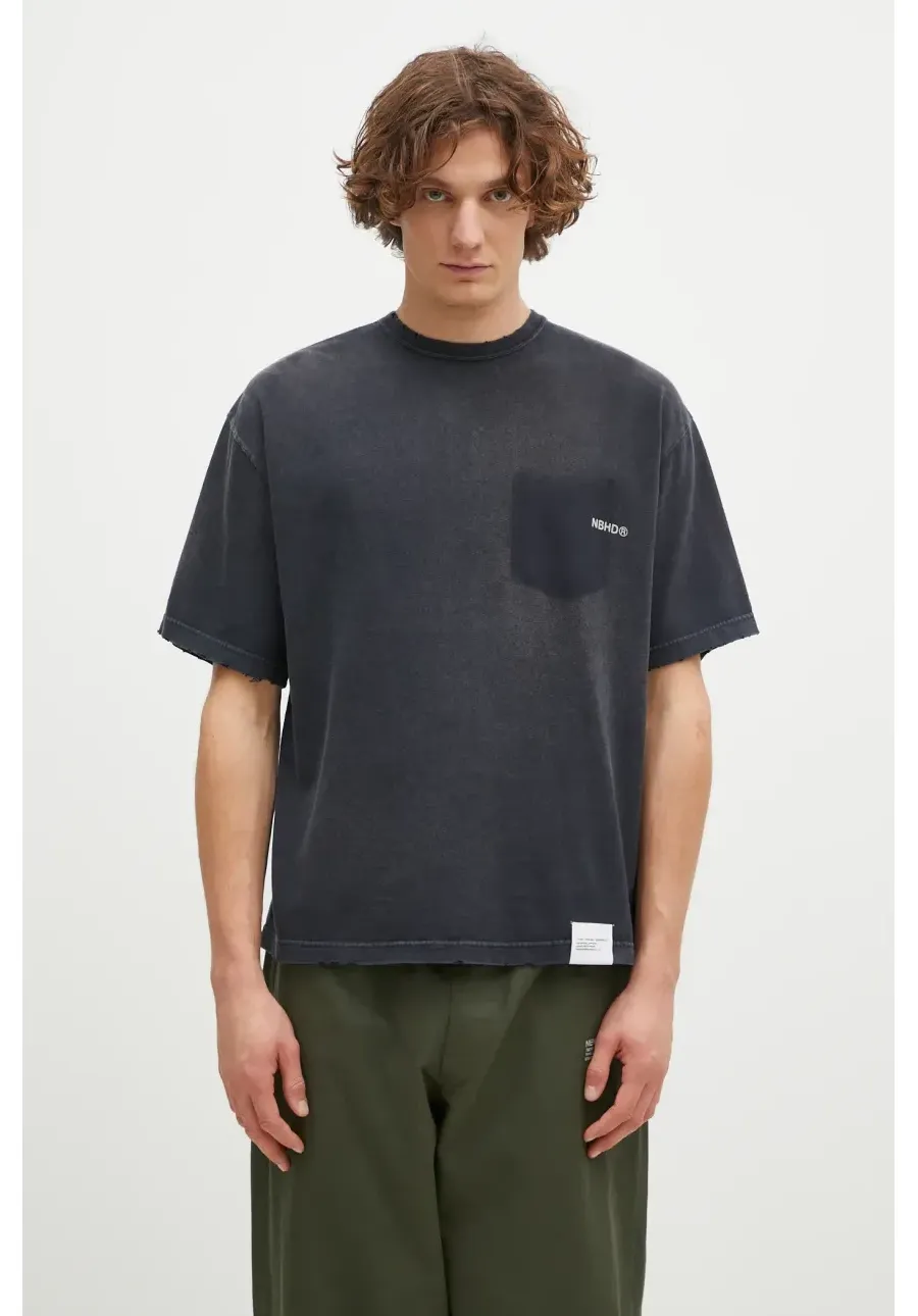 obrazek 1 NEIGHBORHOOD t-shirt bawełniany Savage Crewneck SS męski kolor granatowy z nadrukiem 242FPNH.CSM06