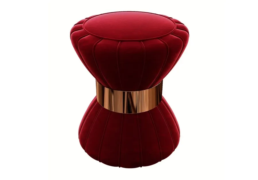 picture 1 Modern stool - velvet cotton upholstery - Ottiu