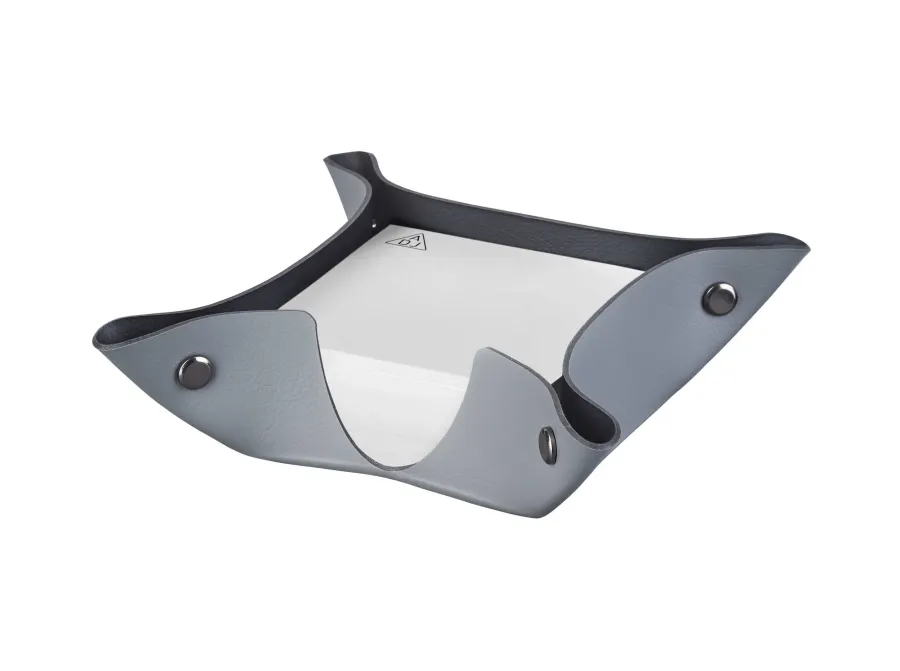 obrazek 2 Pojemnik na notes 10х10хH4 cm wykonany z szarej skóry