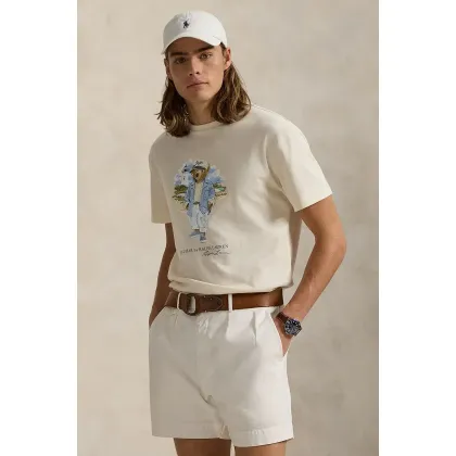 Zdjęcie Polo Ralph Lauren t-shirt bawełniany męski kolor biały z nadrukiem 710969630