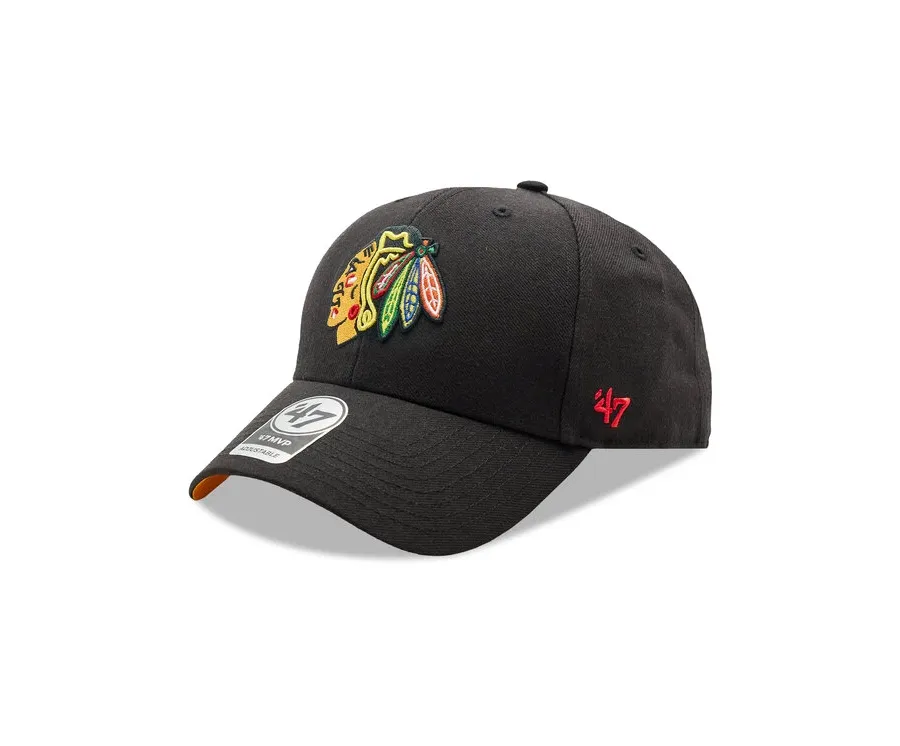 obrazek 1 47 Brand Czapka z daszkiem NHL Chicago Blackhawks Ballpark Snap '47 MVP H-BLPMS04WBP-BKA Czarny