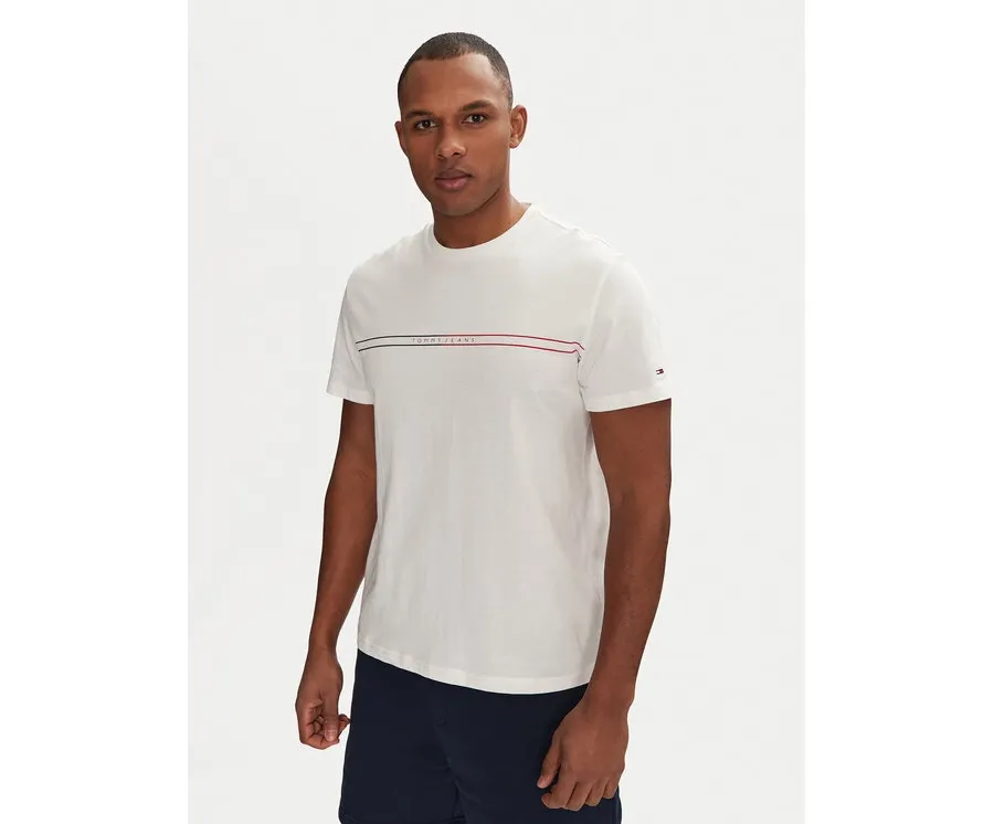 obrazek 1 Tommy Jeans T-Shirt Entry Graphic DM0DM20779 Biały Slim Fit