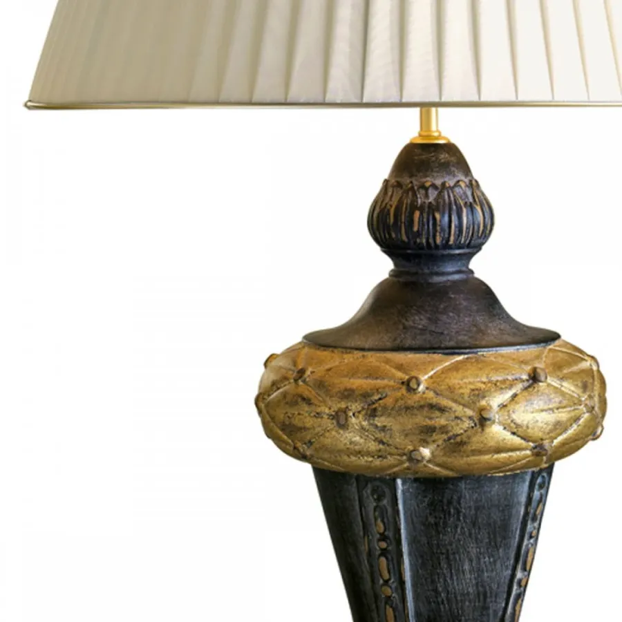 obrazek 3 Lampa stołowa z ceramiki z reliefami H.47xL.24xP.24 cm