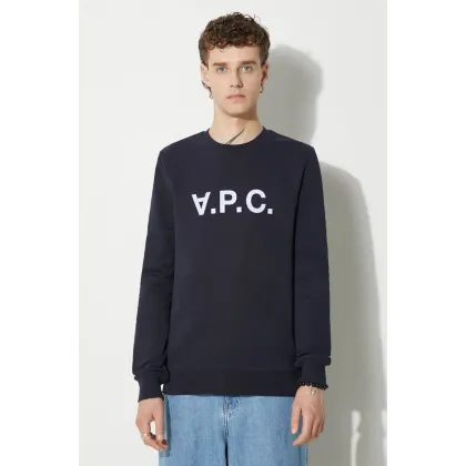 Zdjęcie A.P.C. bluza bawełniana Sweat Vpc męska kolor granatowy z aplikacją COECQ.H27378-DARKNAVY