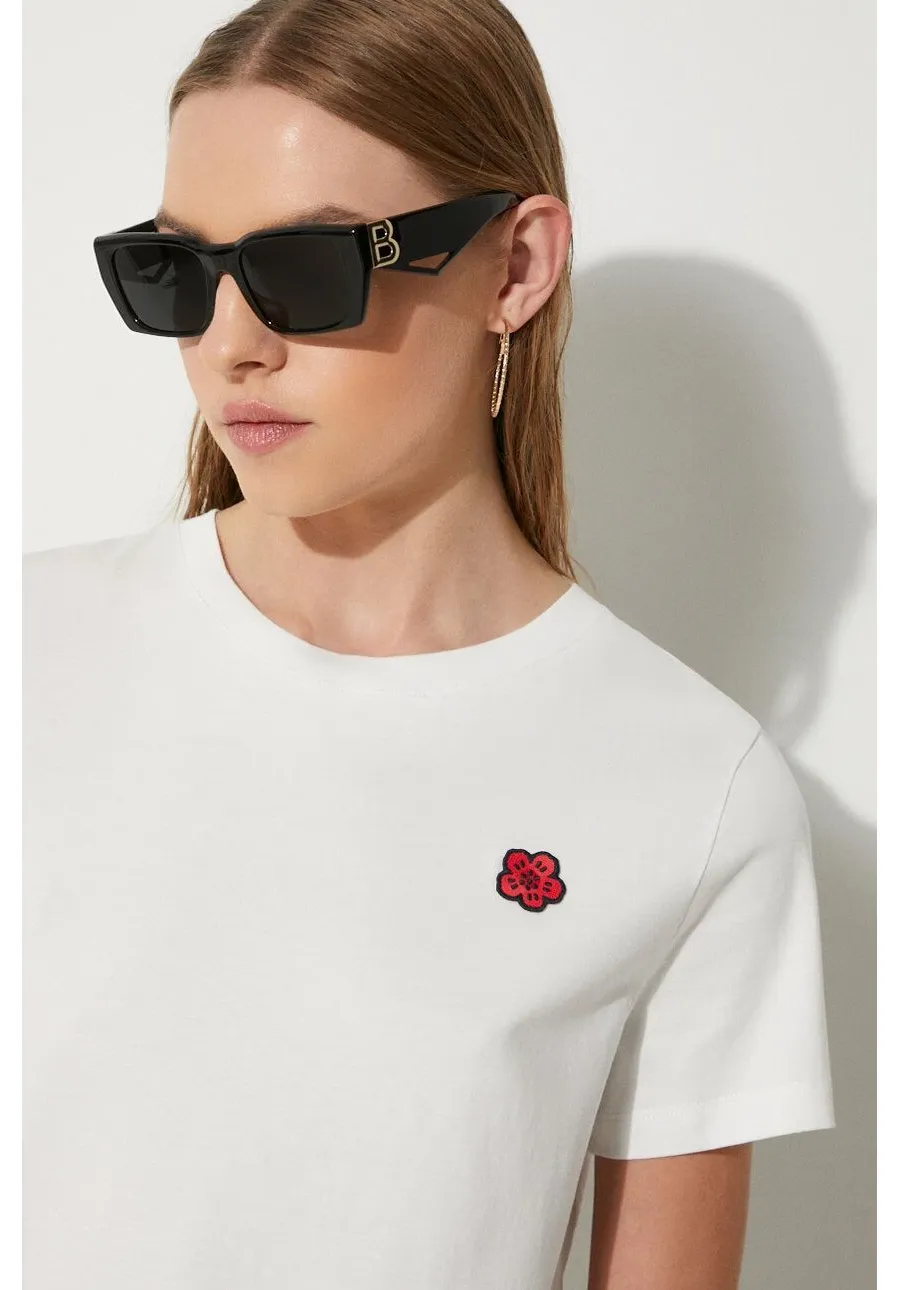 obrazek 1 Kenzo t-shirt bawełniany Gots Boke Crest damski kolor biały FE62TS1414SO.02