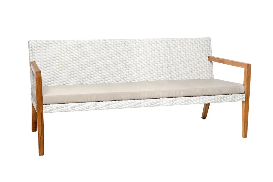 obrazek 1 Oryginalna sofa Fiji do ogrodu z drewna tekowego i rattanu