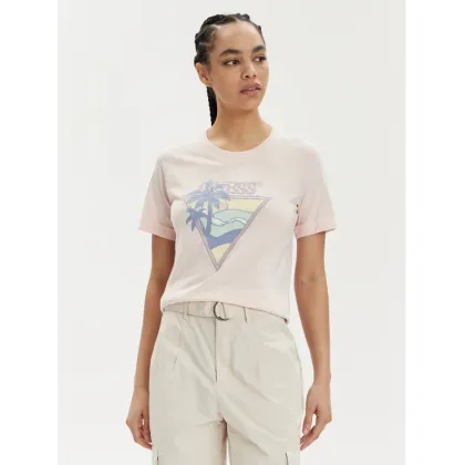 Zdjęcie Guess T-Shirt Ss Rn Beach Triangle W4GI32 JA914 Różowy Regular Fit